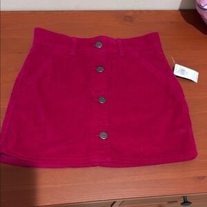 Girls Pink Corduroy Skirt